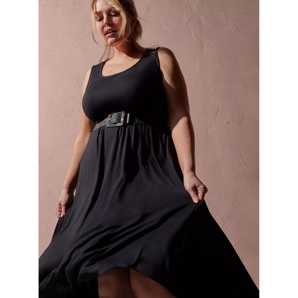 Torrid Super Soft Hi Lo Black Maxi Dress Size 4 or 26 Plus EUC - Picture 2 of 7